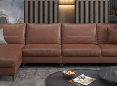 Woonlandschap Ontwerp Moderne Bankstellen Hoekbank L Vorm Leren Bank Sofa