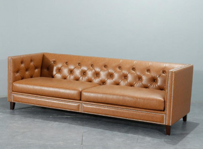 Bank 4-zits gestoffeerde sofa moderne zitplaatsen polyester design bank oranje