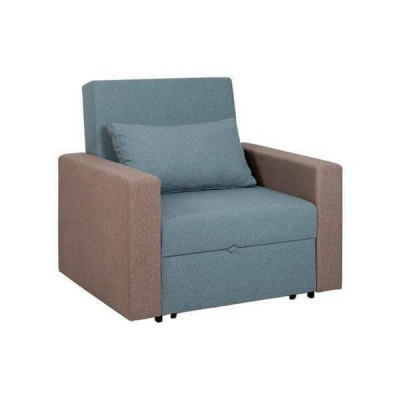 Blauwe fauteuil met slaapfunctie voor in de woonkamer, eenzitter, ontspanning, luxe clubfauteuil