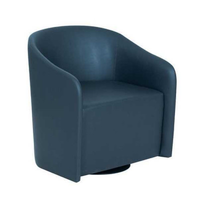 Blauwe stoel ontwerper eenzitter textiel fauteuil moderne relaxfauteuil