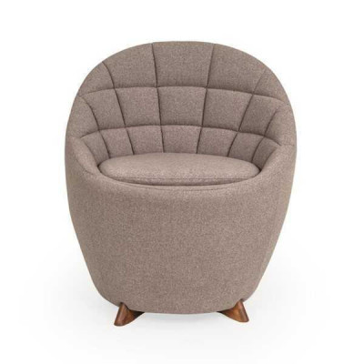 Bruine fauteuil woonkamer eenzitter designer 1-zitter houten frame