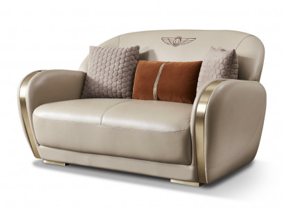 Bank Chesterfield Leer Textiel Bekleding Bank Banken Sofa's Designer Nieuw