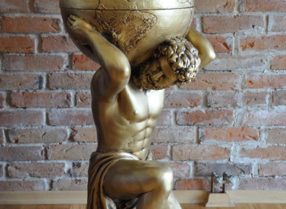 Antieke Stijl Klassieke Wereldbol Atlas Minibar Bar Wijnrek Standbeeld Sculptuur Decoratie