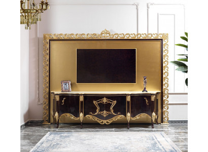 TV-stand Sideboard RTV Lowboard Hout Goud Woonkamertafel Luxe