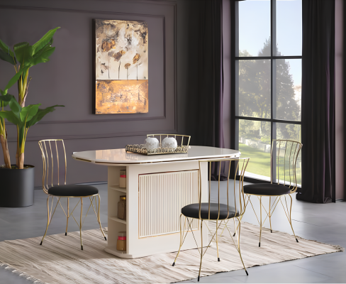 Moderne eettafel eettafel tafel hout beige eetkamer houten tafel