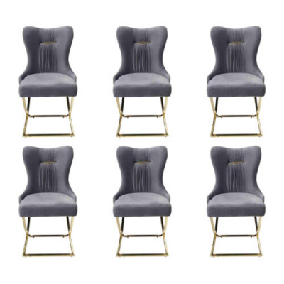 Stijlvolle eetkamer 6x stoelen Luxe fauteuil Stoel grijs Fauteuil Woonkamermeubels nieuw