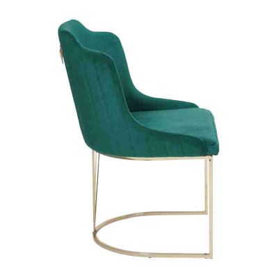 Luxe designer groene eetkamerstoel 6x stoelen enkele zits moderne eetkamer.