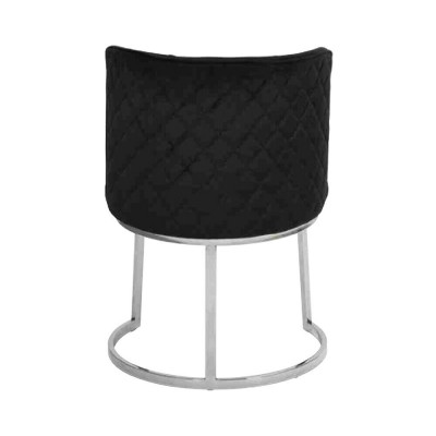 Zwarte design 2 stoelen met roestvrij stalen poten Moderne eetkamerstoelen.