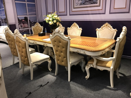 Barok Rococo stijl meubels Eettafel Tafels Eetkamer set Gesneden