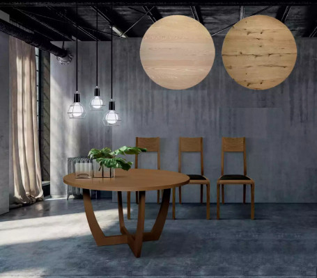 Ronde Houten Eettafel Keukentafel in nieuwe moderne stijl bruin 140cm.