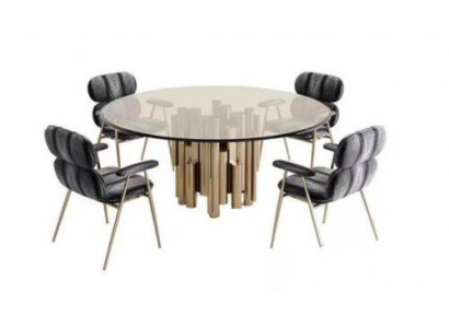 Ontwerper tafel Goud Eettafel Rond Glas Ronde Tafels Moderne luxe