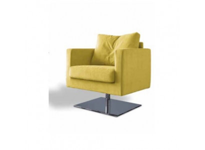 Fauteuil Stoel Bekleding TV Textiel Geel Luxe Stof Design Lounge Club Relax Nieuw