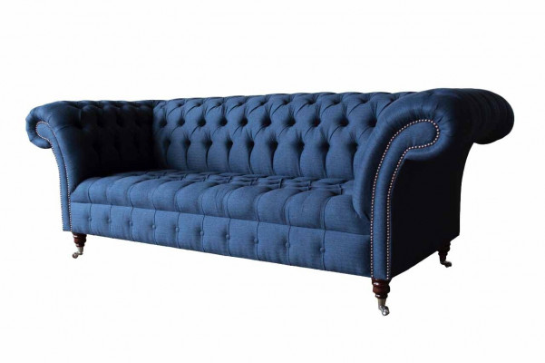 Drietzitsbank Luxe Chesterfield 3-zitsbanken Blauw Banken Nieuw Bank