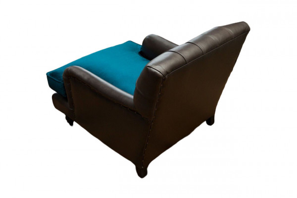 Chesterfield fauteuil bank 1-zits bank gestoffeerde bank leer grijs