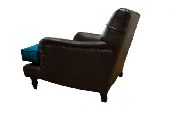 Chesterfield fauteuil bank 1-zits bank gestoffeerde bank leer grijs