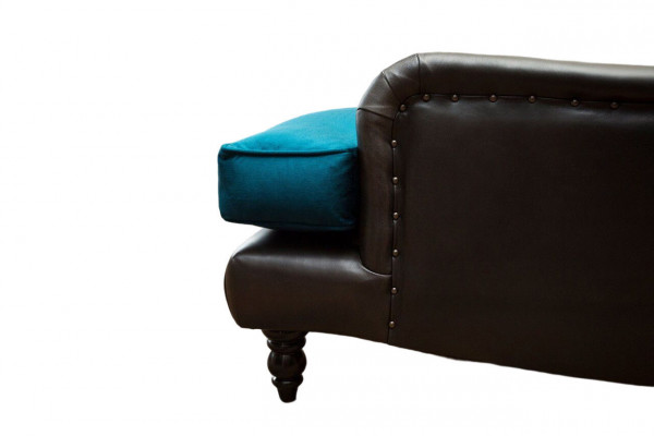 Chesterfield fauteuil bank 1-zits bank gestoffeerde bank leer grijs