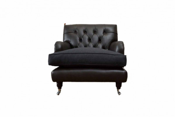 Chesterfield design fauteuil bank gestoffeerde luxe banken 1 zit leer