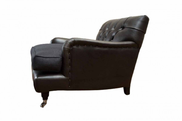 Chesterfield design fauteuil bank gestoffeerde luxe banken 1 zit leer