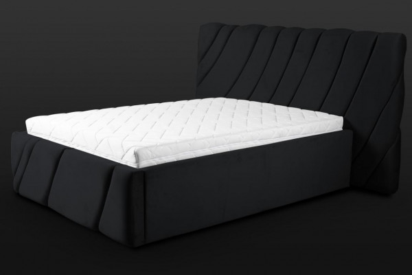 Zwart bed fluweel bedden tweepersoonsbed 160x200 design hotel inrichting