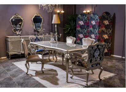 Luxe eetkamer set Tafel + 6x Armstoelen Stoel Eetgroep Eetkamer Set 7-delig