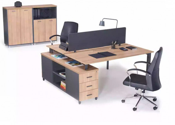 Bureau 6 laden Moderne kantoormeubelen Houten tafel Luxe