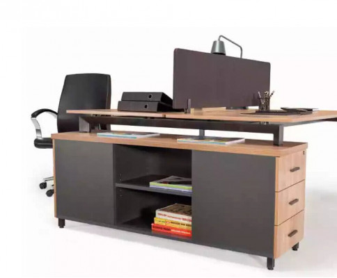 Bureau 6 laden Moderne kantoormeubelen Houten tafel Luxe