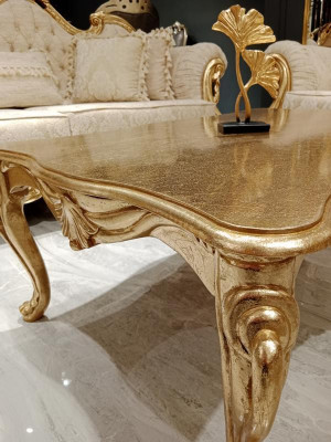 Salontafel Tafels Chesterfield Tafel Ontwerp Luxe Meubels Goud Hout Woonkamer Nieuw