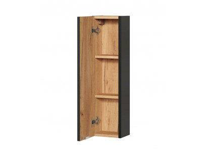 Badkamer badkamermeubel plank kast bruine kasten apotheek hout