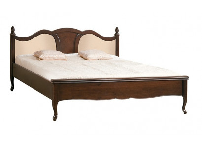 Klassiek bed Tweepersoonsbed Bedden Leer Textiel Echt hout Antieke Stijl Nieuw