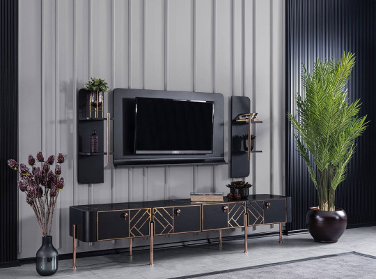 Zwarte woonkamer meubel ontwerper RTV sideboard luxe TV-frame rekken