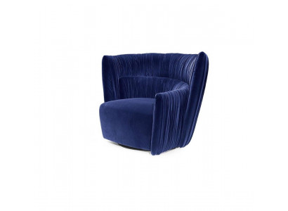 Fauteuil eenzitter Italiaanse stijl gestoffeerd hout textiel Prianera luxe blauw