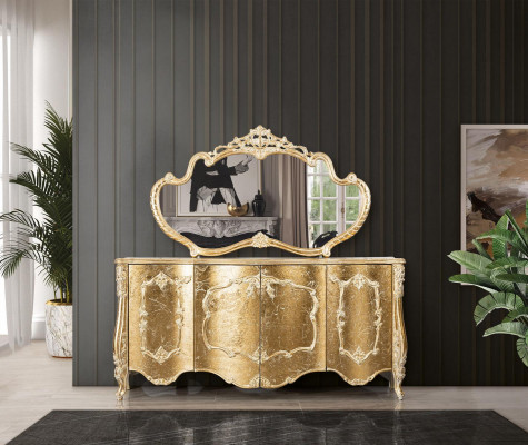 Dressoir Spiegel Luxe Groep Commode Set Ladenkast Kast Dressoir Goud