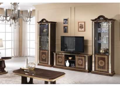 Italiaanse woonwand meubels kast vitrine rtv 3-delig set luxe tv vitrines glas.