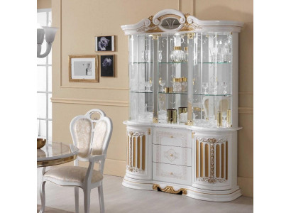 Italiaanse luxe meubelen xxl vitrine ladekast glas design kast nieuw.