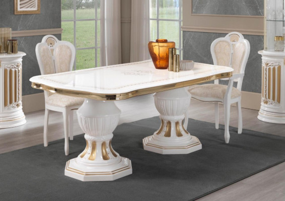 Klassieke eettafel Tafel Woonkamer Italiaanse Tafels Stijl Meubels Wit Goud