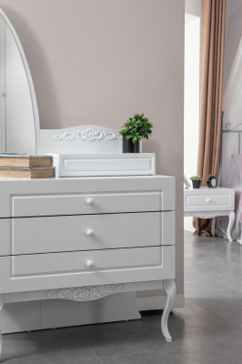 Bed nachtkastje commode 6-delige slaapkamer Moderne luxe slaapkamer