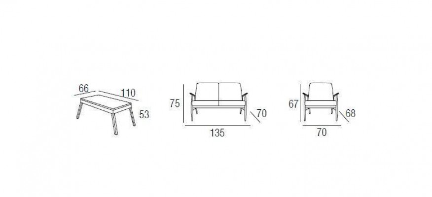 Zitbank Set Zitkussen Meubelset Bank Sofa Salontafel 4-delig Sets