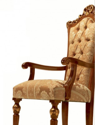 Luxury eetkamerstoel stoel eetkamer fauteuil zits hout bruin