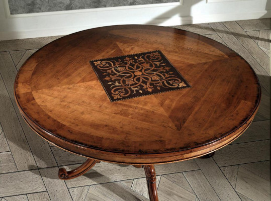 Eetkamertafels Ronde meubels Eettafel Luxe Ronde tafel Massief hout Italië Nieuw