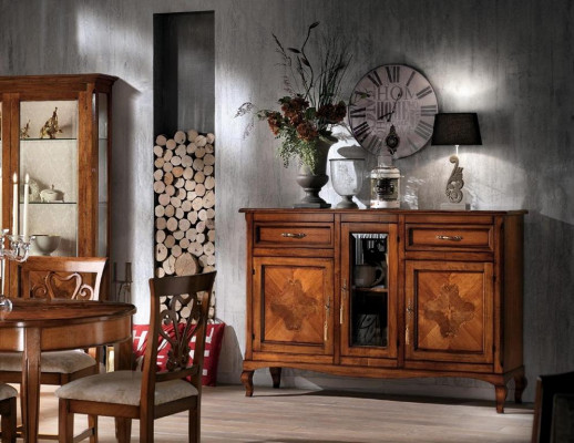 Kommode Sideboard Regal Kast Planken Massief Hout Meubels uit Italië Kasten