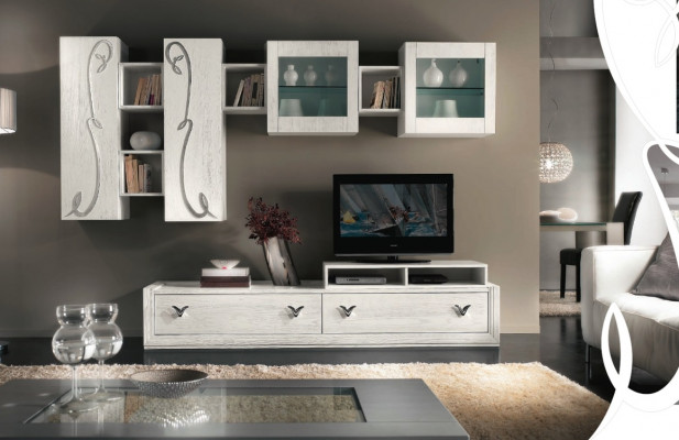 Woonkamer vitrine tv dressoir kast wand moderne tv houten set meubels