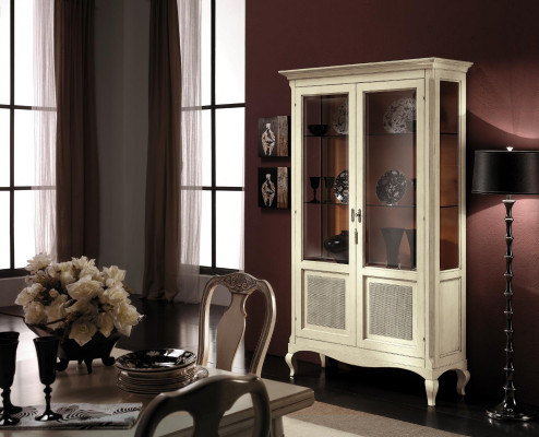 Vitrine Hout Luxe Kasten Klassiek Dressoir Design Meubelen Italiaans Bruin