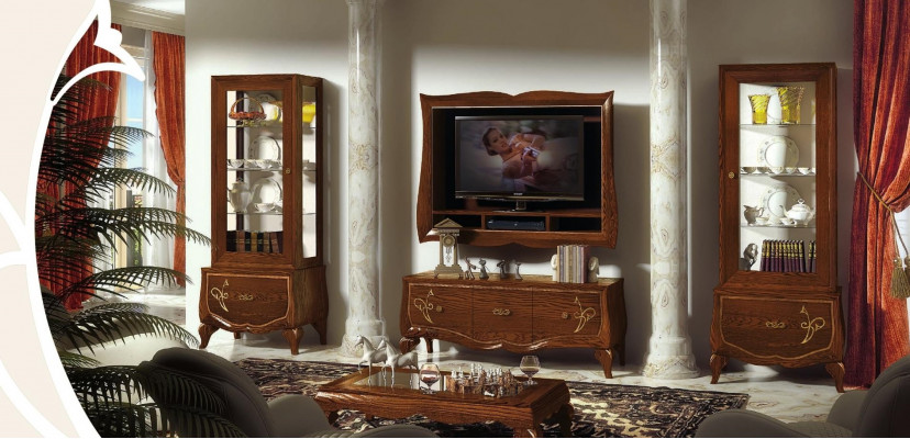 rtv Set Woonkamer Vitrine tv Modern Hout Meubel Kast Stijl Groep Italiaans