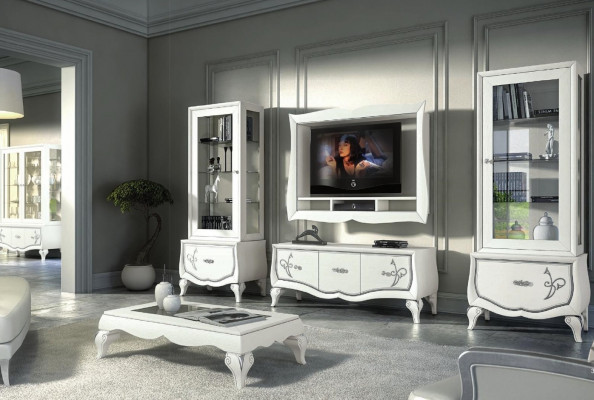 Garnituur rtv Set 4-delig. Woonkamer TV lage kast Vitrine Dressoir Kast Design Nieuw