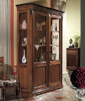 Vitrine Hout Luxe Kasten Klassieke Dressoir Ontwerpmeubelen Italiaans Bruin