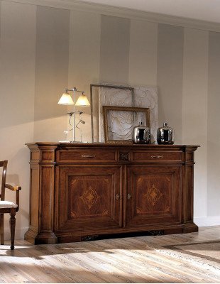 Luxe dressoir hoge kast commodes dressoirs kasten hout bruin Italiaanse meubels