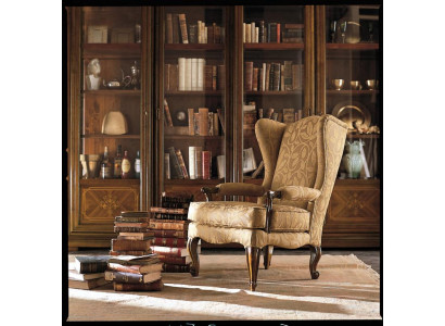 Fauteuil Bibliotheek leesstoel Oorfauteuil Bank Bekleding Italiaanse meubels Luxe