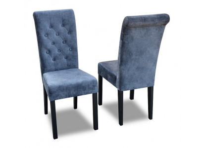 Exclusieve x8 Blauwe Chesterfield Designer Stoelgroep Textiel Fauteuil