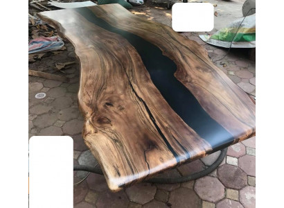 Eettafel epoxyhars echt hout massief meubilair waterval epoxytafel giet hars