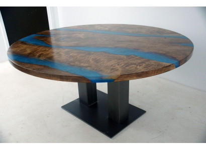 Ronde eettafel River Table Echt hout Riviertafel 150 cm Tafels Epoxyhars